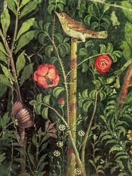 Seinämaalaus linnusta puutarhassa, Pompei, 1. vuosisadalla jKr